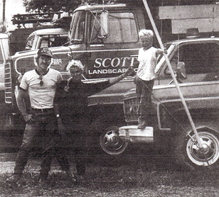 old newspaper clipping showing the Scott family